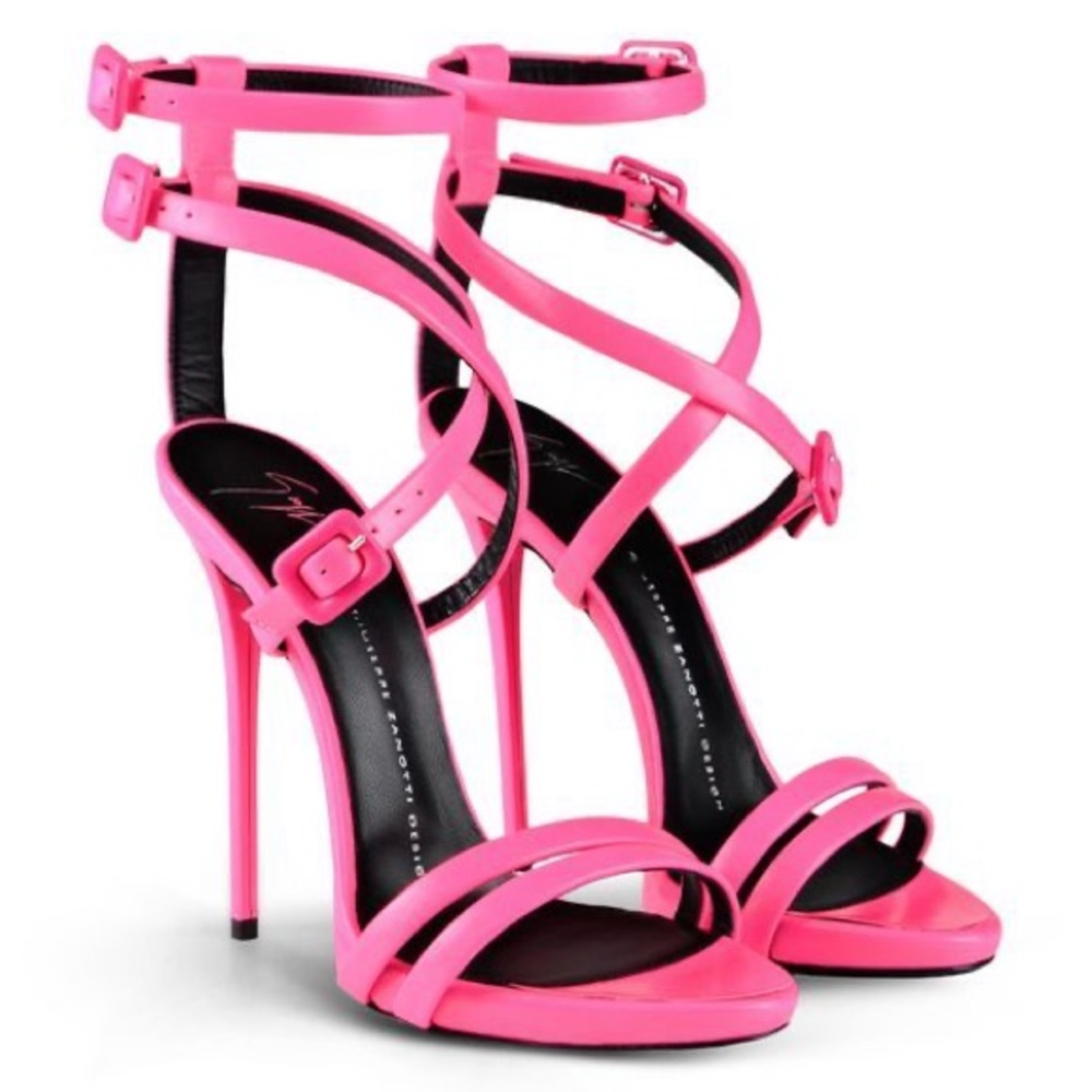 Giueseppe Zanotti Criss Cross Hot Pink Heels